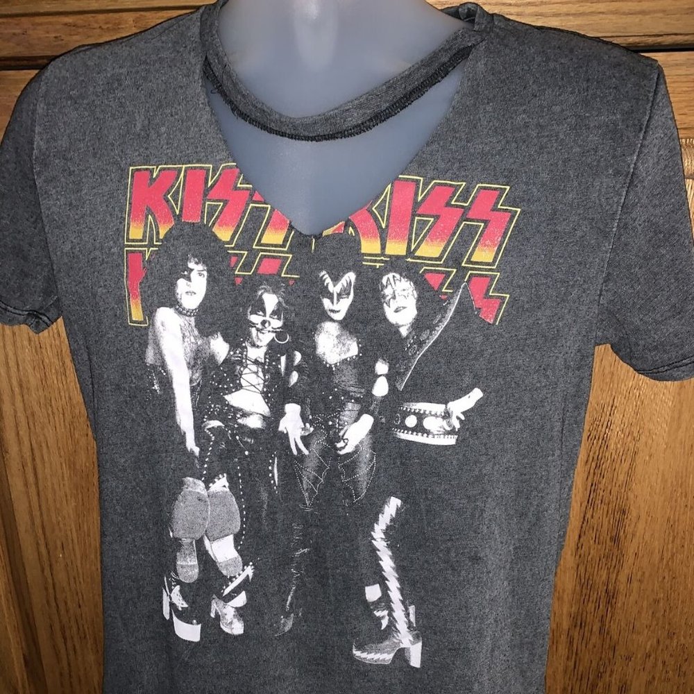 KISS Band Black T-Shirt LARGE SEXY - I WANNA ROCK AND ROLL ALL NIGHT!!!